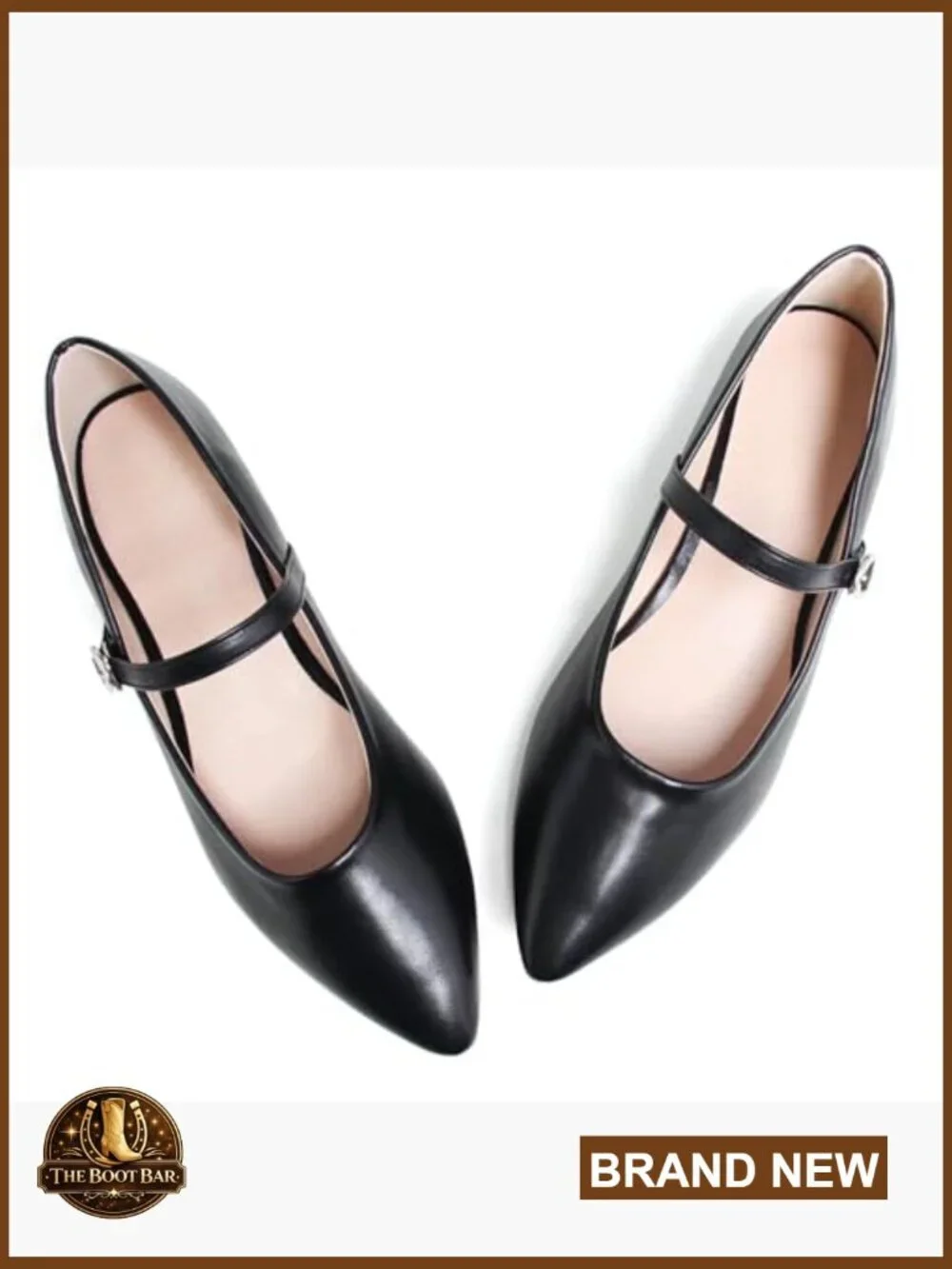Womens Retro Mary Jane Flats Pointy Toe Slip On Work Shoes